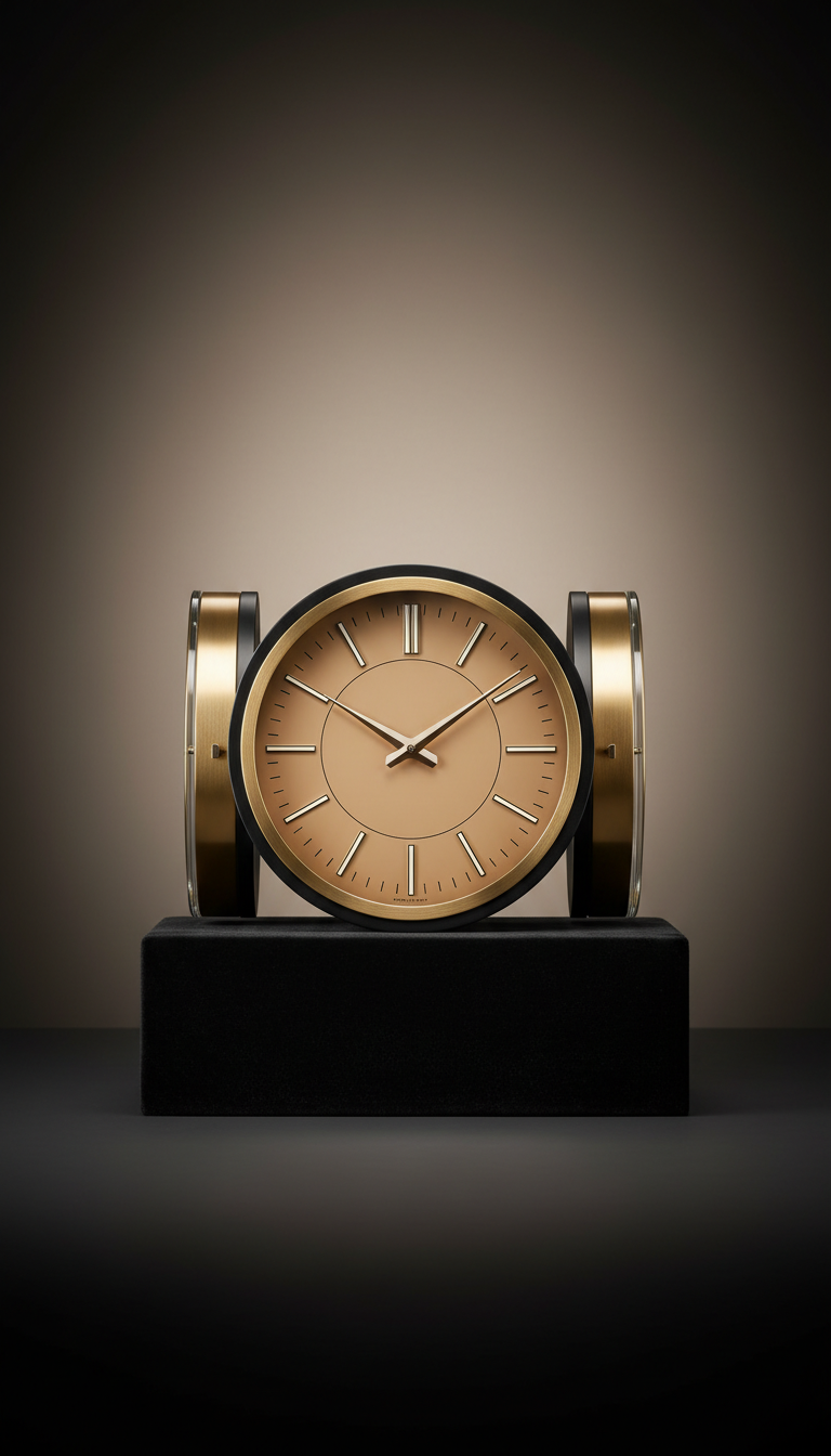 Horloge murale laiton satiné